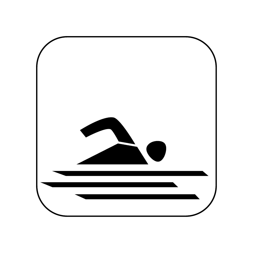 icon schwimmen schwarz auf weiss 50mm rgb 300dpi